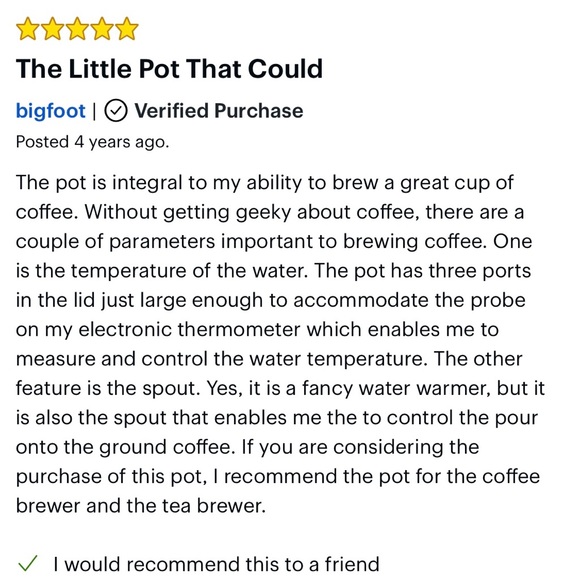 Caribou Coffee Stainless Steel Gooseneck Kettle | 34 oz - Picture 9 of 10